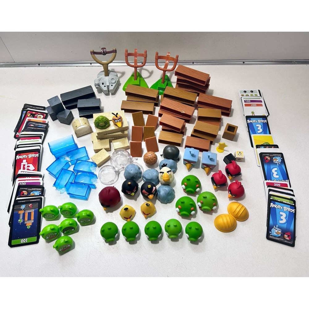 Angry Birds Various Game Replacement Parts Pieces Cards Mattel HUGE LOT